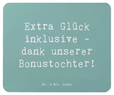 Produktbild von Mr. & Mrs. Panda Mousepad Spruch Bonustochter Glück - Meeresbrise - Geschenk, Mouse Pad, mousematte, computer mauspad, Stieftochter, einzigartige Designs, Verwandte
