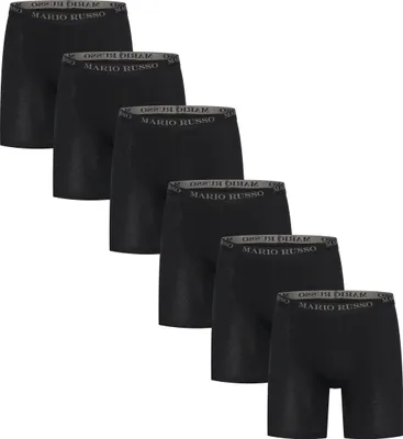 Produktbild von Mario Russo Boxershorts – Herren Boxershorts – Herrenunterwäsche mit extra langen Beinen – 6er-Pack – Schwarz – M