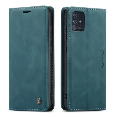 Obrázek produktu pro Galaxy A51 Pouzdro, RetroPolyuretanKožené Pouzdro, Kapsy na Karty, Magnetické Uzavírání, Pouzdro s Funkcí Stojánku pro Samsung Galaxy A51 modré