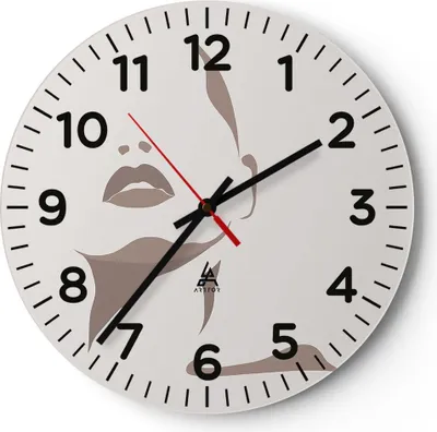 Produktbild von Wanduhr - Rund - Glasuhr - Boho Frau Mund - 40x40cm - Schleichendes Uhrwerk - Lautlos - zum Aufhängen bereit - Dekoration Modern - Wanddekoration aus Glas - C4AR40x40-4759