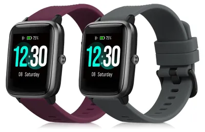 Produktbild von kwmobile 2x Uhrenarmband für Willful Fitnesstracker / Smartwatch Armband - Fitnesstracker Band Set aus TPU Silikon - Ersatzarmband Smartwatch - Grau
