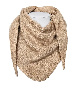 Produktbild von Mini Strick Dreiecksschal BEIGE flauschig weich Winter Schal Haltusch