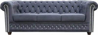 Produktbild von Chesterfield Ledersofa Sofa Couch Polster Garnitur 3+1 Bettfunktion Schlafsofa