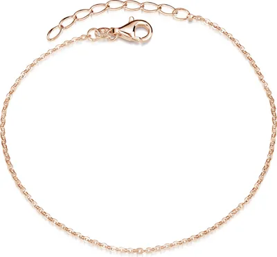 Produktbild von MATERIA by Matthias Wagner Rosegold Armkettchen - Damen Armband Silber 925 rosé vergoldet 18-21cm verstellbarSA-124-Rose