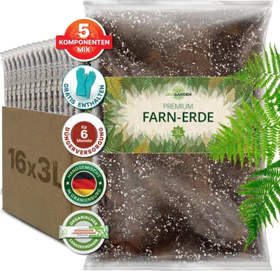 Produktbild von Pflanzenerde für Farne 48 Liter – mit Kokoserde für optimale Belüftung und Feuchtigkeit