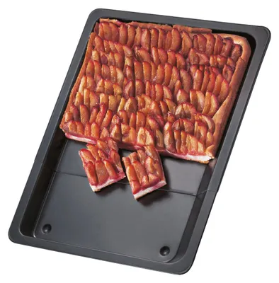 Produktbild von Backblech ausziehbar & antihaft EUROHOME 33 - 52 cm mit Auskühlnoppen emailliert rechteckig - Universal Kuchenblech verwendbar als Pizzablech