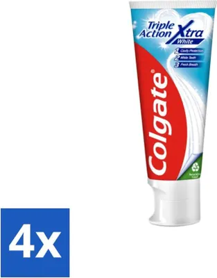 Productafbeelding van Colgate Tandpasta Triple Action Xtra White, 75 ml - Voordeelverpakking - 4 stuks