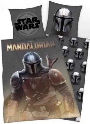 Produktbild von Unyqoos® Star Wars The Mandalorian Bettwäsche-Set – Einzelbettbezug 140 x 200 cm + 1 Kissenbezug 63 x 63 cm, 100% Polyester