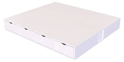 Productafbeelding van Tweepersoonsbed met opbergruimte in de vorm van kubussen - 160x200 - Wit