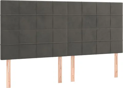 Produktbild von vidaXL Kopfteil Dunkelgrau 180 x 5 x 118/128 cm Samt