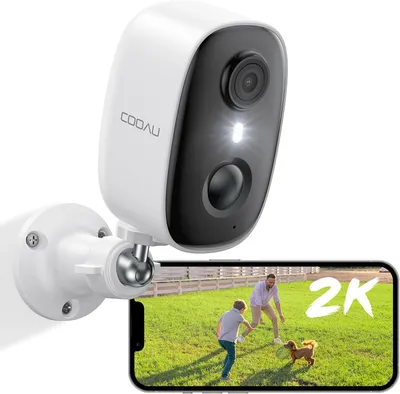 Produktbild von COOAU WiFI-Überwachungskamera, 10.000 mAh Akku, drahtlose wiederaufladbare IP-Kamera PIR-Bewegungserkennung, langjährige Standby 15 m Nachtsicht 2-Weg