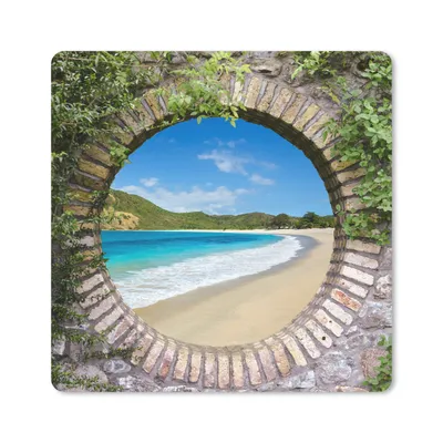 Produktbild von MuchoWow® Mauspad Mousepad Strand - Meer - Blick 20x20 cm - Mousepads - Maus Mat - Pad - Mausunterlage - Desk Mat - Bureauartikeln
