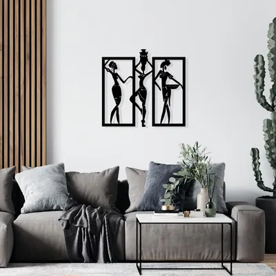 Image de Wallity, accessoire mural décoratif en métal, noir, 71 x 66 cm | 100 % métal (épaisseur : 1,2 mm) | Un design élégant et moderne pour votre intérieur ou votre bureau.