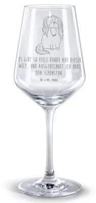 Produktbild von Mr. & Mrs. Panda Weinglas Hund Cavalier King Charles Spaniel - Transparent - Geschenk, Cockerspaniel, glas für rotwein, Sprüche, Rotweinglas mit Gravur, Spruch, graviert