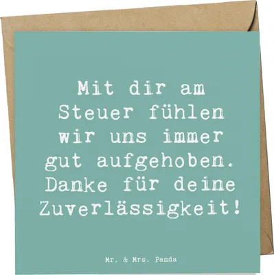 Produktbild von Mr. & Mrs. Panda Grußkarte Spruch Busfahrer Sicherheit - Meeresbrise - Geschenk, Aufmerksamkeit, Bedanken, doppelkarte, faltkarte, Freundschaft, anlasskarte, einzigartig