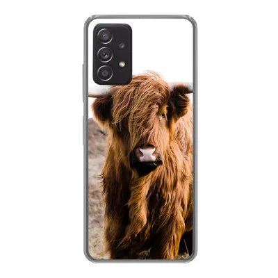 Produktbild von MuchoWow® Handyhülle Schutzhülle Hülle für Samsung Galaxy A33 5G Schottische Highlander - Landschaft - Kuh - Braun - Tiere - Natur Silikon Softcase Handy Hülle - Kartenhalter