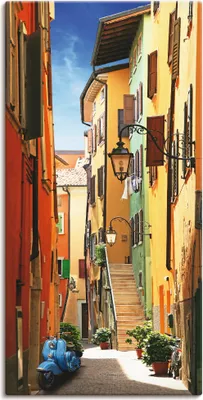 Produktbild von ARTland Leinwandbild Altstadtgasse Riva del Garda Größe: 50x100 cm