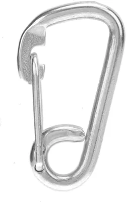 Image de Mousqueton de sécurité, forgé en acier inoxydable 60 mm, inoxydable avec fermeture à ressort, pour l'extérieur et l'industrie