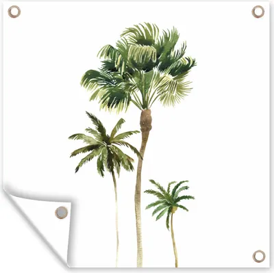 Produktbild von MuchoWow® 50x50 cm Outdoor-Poster Gartendeko Sichtschutz Garten Poster für den Garten  Dschungel - Baum - Grün