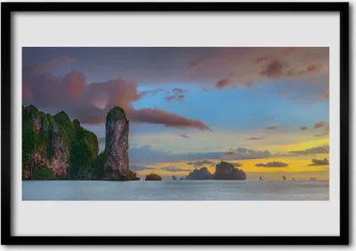 Produktbild von Bild 100x70 MDF-Rahmen Wandkunst Meer Berglandschaft
