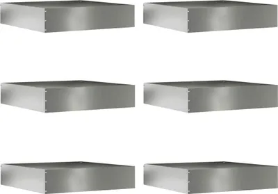 Obrázek produktu pro vidaXL Obruba trávníku 6 ks Stříbrná 60 x 60 x 13 cm Pozinkovaná ocel