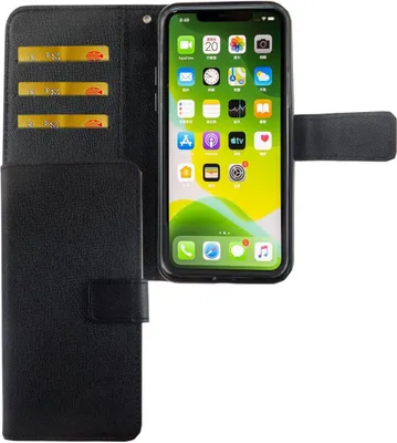 Produktbild von Apple iPhone 11 Pro Max Tasche Handy Hülle Schutz-Cover Flip-Case mit Kartenfach Schwarz