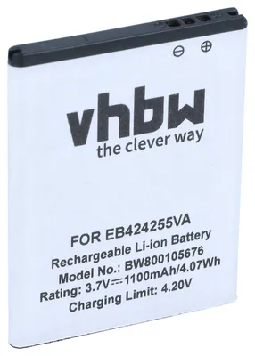 Produktbild von vhbw Akku Ersatz für Samsung EB424255VABSTD, EB424255VU, EB424255VA, AB463851BABSTD, AB463851BA für Handy Smartphone Telefon (1100 mAh, 3,7 V, Li-Ion)