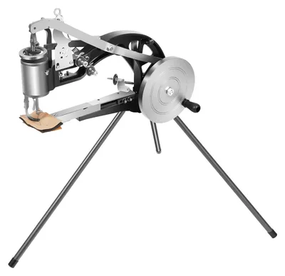 Produktbild von Handkurbel-Ledernähmaschine - Haushaltsnähmaschine - Steppstich - Manuell - Schwerlast - Stichlänge bis 6 mm - 360° verstellbar - Schwarz