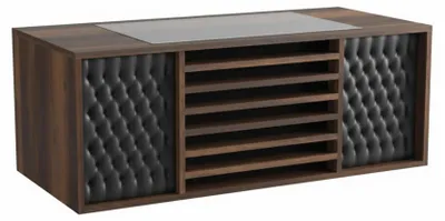 Obrázok produktu pre Elegantný šéfovský stôl, moderný dizajn, farba: hnedá, čierna