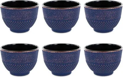 Produktbild von 6 Tassen aus Gusseisen 15 cl - Blau & Bronze