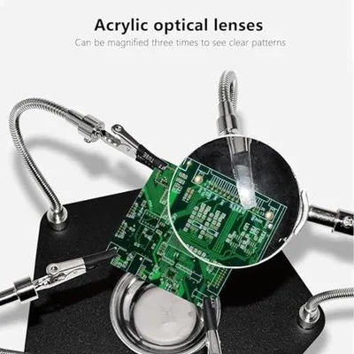 Produktbild von Famanu Löt-Hilfe mit Licht und Lupe - Flexible Schwanenhals mit 4 magnetischen Armen