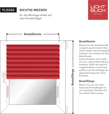 Produktbild von Lichtblick Plissee Klebfix, ohne Bohren, verspannt, blickdicht, Hitzeschutz - Schwarz Schwarz, 210 cm, 30 cm x 210 cm (B x L)