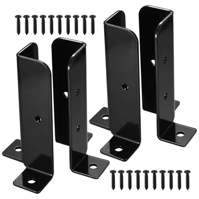 Immagine prodotto di Supporto per palo regolabile - Acciaio Q235 - 38 x 38 fino a 101 x 101 mm - Set da 4 - Nero
