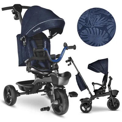 Immagine prodotto di Lionelo Kori triciclo con maniglione per bambini da 1,5 a 5 anni sedile girevole telaio in magnesio ruote in gomma senza manutenzione ruota libera tettuccio estraibile