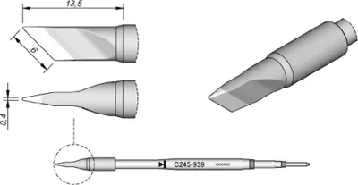 Produktbild von JBC Punta di saldatura coltello 45° Contenuto 1 pz.