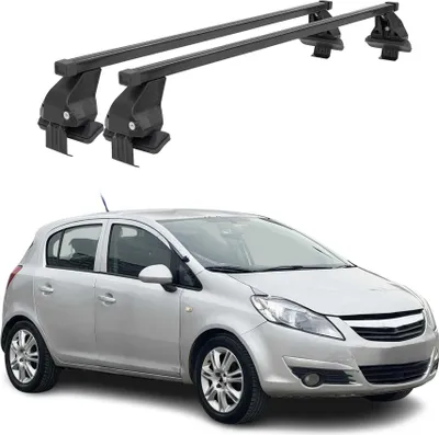 Image de Barres Transversales Menabo pour Opel Corsa D 2006-2010 3-portes Noir