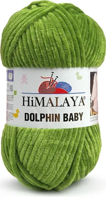 Produktbild von Himalaya Dolphin Baby Chenillegarn 100g/120m Grün – weich für Amigurumi & Decken