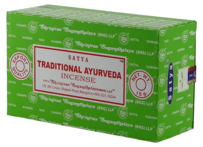 Produktbild von 12x 15g Packung Räucherstäbchen - Satya - Traditional Ayurveda - indische Duftmischung