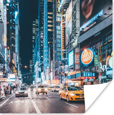 Produktbild von MuchoWow® Poster New York - Taxi - Times Square 50x50 cm - Wohnzimmerdekoration