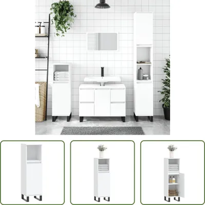Produktbild von The Living Store Badschrank Weiß 30x30x100 cm Holzwerkstoff