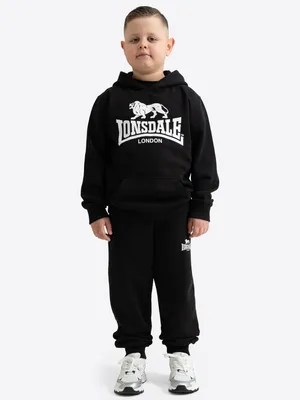 Produktbild von Kinder Trainingsanzug mit Kapuze normale Passform BUTTERLEY JUNIOR Black/White 110/116 Lonsdale