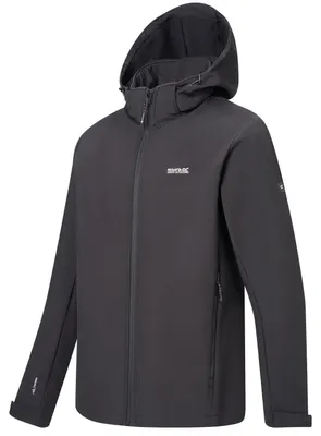 Productafbeelding van Regatta softshell jas voor heren, model Denvo, met capuchon, maat: XL, kleur: zwart