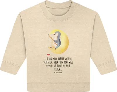 Produktbild von Mr. & Mrs. Panda Organic Baby Pullover Pinguin Mond 24. - 36. Monat - Natural Raw - Geschenk, Neugierig, Süßigkeiten, Angel, schlafen, Spruch, Bullover