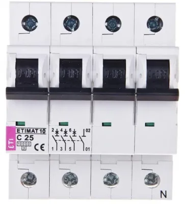 Produktbild von Leitungsschutzschalter 3P+NC 25A 10kA AC ETIMAT10 002136718
