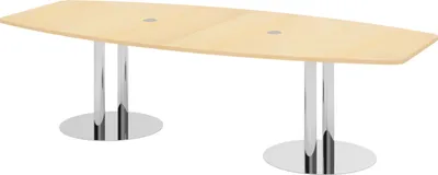 Produktbild von bümö Konferenztisch mittel KT28 - Nachbildung Ahorn, tischfuss: Chromsäulen