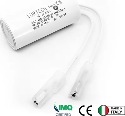 Produktbild von 4 µF Motorkondensator mit Stecker – 450V - Ø25x55 mm