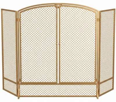 Produktbild von Kaminschutzgitter, 3-Teiliger Funkenschutz mit Doppeltüren 122x75cm