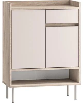 Productafbeelding van Schoenenkast FLEUR 03, kleur: cremecolore eikenhout, terracotta/kasjmier