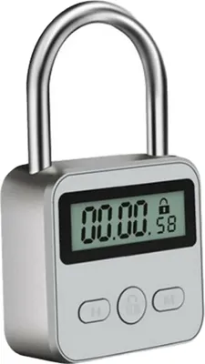 Produktbild von Smart Time Lock Max 99 Stunden Zeitschloss mit LCD-Display, wiederaufladbares Sicherheitsvorhängeschloss über USB, robustes elektronisches Zeitschloss aus Metall