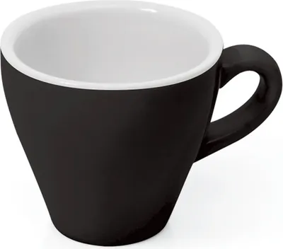 Produktbild von 36x Espresso Tasse Obertasse Italia 90 ml schwarz, Porzellan